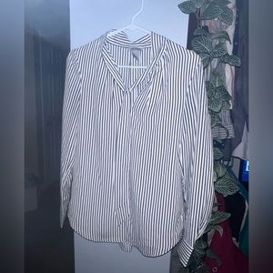 Striped Long Sleeve Business Top
